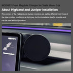 Front MagSafe Charger for Tesla Model 3 & Model Y Tesla Phone Holder Car Mount 15W Magnetic Fast Charging Wireless Left Handle