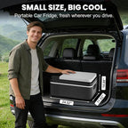OLIXIS Portable Car Refrigerator, 21QT Single-Zone Electric Cooler for Vehicles, -4℉-68℉ Freezer Smart Control via Bluetooth with Car Battery Protection, Child Lock, 12/24V DC & 100-240V AC Powered