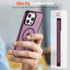 SUPFINE Magnetic for iPhone 15 Pro Max Case (Compatible with MagSafe) (Military Grade Drop Protection) Slim Translucent Matte Shockproof with Anti-Fingerprint Phone Case,Wine Red