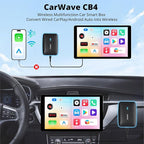Portable AI Box CarPlay -2025 Upgrade Wireless CarPlay Adapter Compatible with YouTube, Plug & Play Smart AI Box Support DriveChat, Dual Bluetooth, Dual Wi-Fi, Max 128GB TF Card