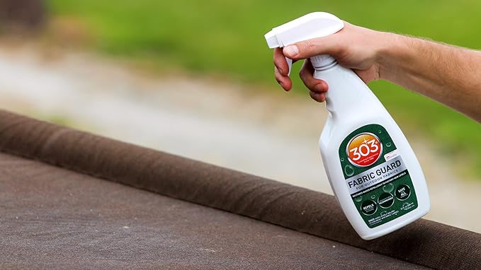 303 Fabric Guard - For Outdoor Fabrics - Restores Water Repellent Properties - Repels Moisture & Stains - Manufacturer Recommended - Safe For All Fabrics, 16oz (30605CSR) Packaging May Vary