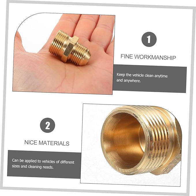 Alipis Car Cleaning Hose Adapter Heavy Duty Brass Sprayer Converter Fitting M22x1.5 to M18x1.5 Suitable for Car Wash and Outdoor Cleaning Garden Hose Nozzle Adapter