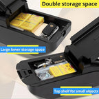 AULPHIKE Compatible with Nissan Versa Armrest 2007-2011 Car Center Console Organizer Armrests Double Layer Storage with USB Ports（Carbon Fiber Style）