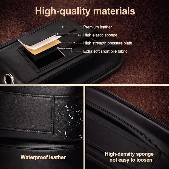 Premium Car Seat Gap Organizer with Storage Pocket – Soft Durable Material, Prevents Phone, Keys & Small Items from Falling, Universal Fit for Car, Truck & SUV, Black