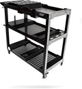 Adam's Polishes Professional Detail Cart Powder Coated Metal Car Detailing Cart for Garage | Storage Space, Rolling Premium Locking Casters, Polisher Holders, Heavy Duty Workshop, Detailers Garage