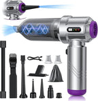 Cordless Vacuum Cleaner - 22000PA Handheld Car Vacuum, 4-in-1 Portable Mini Air Duster Rechargeable, 3-Speed Small Powerful Gadgets & Gifts, for Home, Office, Mattress, Carpet, Pet (Silver)