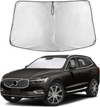 EcoNour Windshield Sunshade Compatible for Volvo XC60 2018-2024 2025 2026, Sun Visor for Front Windshield & Window Sun Shade Cover, UV Heat Blocker & Protector, Car Accessories