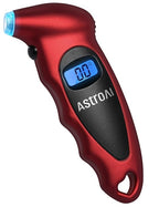 AstroAI Digital Tire Pressure Gauge 0-150PSI Calibrated to ANSI B40.7 +/-1PSI, Accurate in 0.1 Increments, Tire Repair Tools 4 Pressure Measurements for Car Truck with Backlight LCD, Red