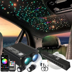 AZIMOM Dual Color 32W Fiber Optic Starlight Headliner Kits1300pcs 0.03in 13.1ft, RGB Meteor Shooting Star, Sound Activated Remote APP Control Home Car Ceiling Décor