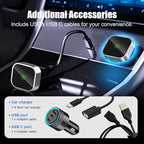 2-in-1 Mini Wireless CarPlay Adapter for Apple iPhone & Android Auto Adapter,2025 Upgrade Wired to Wireless,Plug & Play, Fast Stable Connection Car Play for iOS 10+/Android 11+,USB-A/Type-C Cable
