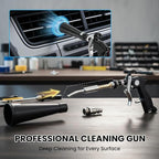 SakerPlus Dry Cleaning Gun, Air-Powered Car Interior Cleaning Tool with Vortex Airflow, Air Compressor Gun for Seats, Carpets, Floor Mats, Vents and Auto Detailing (2 Set Nozzle)