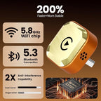 Wireless CarPlay Adapter, 2026 Upgrade Plug & Play CarPlay Wireless Dongle for iPhone, 5.8GHz WiFi 0 Latency Car Play Adapter for Cars with Factory Wired CarPlay, Compatible with iPhone 11-15, iOS 10+