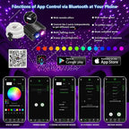 AKEPO Different Color 18W Twinkle+Shooting Star All-in-1 Fiber Optic Starlight Headliner Kits, 600pcs*0.03in*9.8ft+240pcs Meteor Fibers Car Home Remote/APP Music Activated Optic Fiber Star Lights