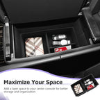 LUWU 2025 2026 Lexus RX350 Center Console Organizer for 2023 2024 2025 2026 Lexus RX350/RX450/RX500 Accessories Armrest Console Storage Box Glove Organizer Tray Silicone Material 2-Pack (Black)