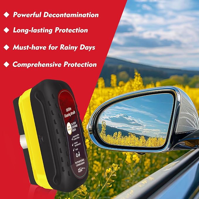 Automotive Oil Film Cleaning Brush with Reusable Foam Sprayer, Upgraded Antifog Glass Cleaning Board, Glass Oil Film Remover for Car Windows & Windshields, Versatile Car Glass Cleaner Brush (Black)