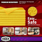 AIDEA Microfiber Cleaning Cloth, 20PK, Microfiber Towels for Cars, Premium All Purpose Car Cloths, Dusting Cloth Cleaning Rags, Absorbent Towels for SUVs, House, Kitchen, Window, 12"×12", Yellow