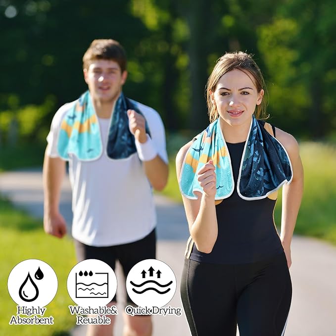 Hahafelt 2 Pack Car Seat Towel Cover and Athletic Running Towel with Storage Bags, Sweat Washable Gym Seat Protector Non Slip for Dog Pet Workout Running Outdoor Sport Activities(Sasquatch)