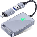 Jemluse Wireless CarPlay Adapter for Apple iPhone - Multi-User Seamless Connection for Convert Wired to Wireless Car Play Adapter - No Latency from iOS 10+ to Screen w/USB C (All Silver)