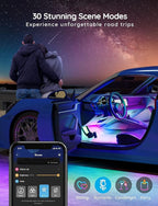 Govee Car LED Strip Lights, Smart RGBIC Interior Car Lights with APP Control, 4 Music Modes and 16 Million Colors, 2 Lines Design LED Lights for Car Decor, DC 12V