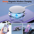 SUPFINE Magnetic for iPhone 15 Pro Max Case (Compatible with MagSafe) (Military Grade Drop Protection) Slim Translucent Matte Shockproof with Anti-Fingerprint Phone Case, Purple