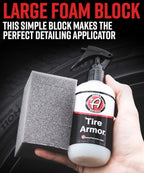 Adam's Tire & Trim Block Applicator - Trim Dressing & Tire Shine Applicator Foam Block for Car Detailing, Reusable & Customizable Durafoam Material