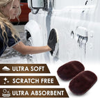 Yours Car Wash Mitt, Ultra-Soft Microfiber Wash Mitt for Car Wash Kit, Scratch-Free & Gentle for Car Detailing and Paint Protection, 2 Pack, Brown