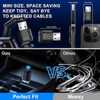 DUAIU Wireless CarPlay Adapter for iPhone & Android Auto – Mini Plug & Play Car Play No Delay, Dual-Band 2.4G/5G, Auto Reconnect, Converts Wired to Wireless for 2018+ Cars, USB-A & USB-C
