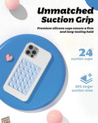 amBand Magnetic Suction Phone Grippy for MagSafe Case, Silicone Cup Sticky Mount for iPhone 12 13 14 15 16 17 Pro Max/Pro/Air/Plus, Hands-Free Selfie/Video for TikTok Creator/Influencer, Light Blue