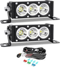 AUXTINGS 2 Pieces 6 inch Single Row White LED Light Bar 30W Off Road Light Bar Spot Beam LED Work Light Truck UTV 4x4 Cars SUVs ATVs Boats Fog Driving Light with Wiring Harness kit