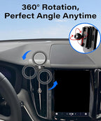 Magnetism Car Phone Holder for Volvo XC60 2018-2025 Accessories Compatible with MagSafe Hands-Free 360 Degree Rotation Adjustable Cell Phone Mount Does Not Affect Air Vent