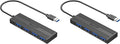 SmartQ 4-Port USB 3.0 Hub, High-Speed Data Hub, USB Port Expander for Laptop, PC, iMac, Surface Pro, XPS, Flash Drives, Mobile HDD, and More (Slim USB 3.0 Hub - 0.5 ft) (Pack of 2)