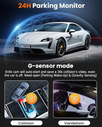 ENLIK Dash Cam Front and Rear 360 Dashcam 4 Channel Car Camera Dash Camera for Cars, QHD 2K+1080P*3 Camara with 128GB Card, 5G WiFi &APP Control, Night Vision/G-Sensor, 168°Wide Angle, Parking Mode