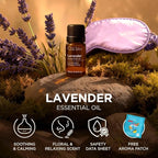100% Pure Lavender Essential Oil - 0.34 Fl Oz - Lavender Oil for Hair, Skin, Diffuser, Aromatherapy & DIY Candle Making Scent