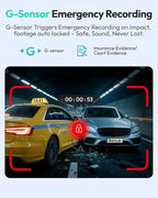 BOTSLAB 3K 4 Channel Dash Cam, 560° All-Sides View, Front and Rear Inside Car Camera with 3.18”Touch Screen, Dash Camera 24/7 Parking Mode, Built-in GPS 5.8GHz WiFi Voice Control, Free 128GB Card
