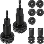 9 PCS Wheel Hub Cleaning Tool, Brake Hub Cleaning Kit Includes 5 Pads, Compatible with Electric Drills or 1/2" Impact Wrenches, Suitable for Car & Truck