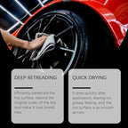 Tire Shine Wax Coating Paste, Car Tire Black Shine with Conditioners, Resists Water & Sunshine Fading, Tire Cleaner with Applicators for Cars, Trucks, Motorcycles, 3.53 Oz