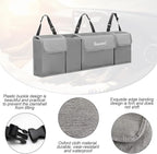 Car Trunk Organizer and Storage, Backseat Hanging Organizer for SUV, Truck, MPV, Waterproof, Collapsible Cargo Storage Bag with 4 Pockets, Car Interior Accessories (Gray)