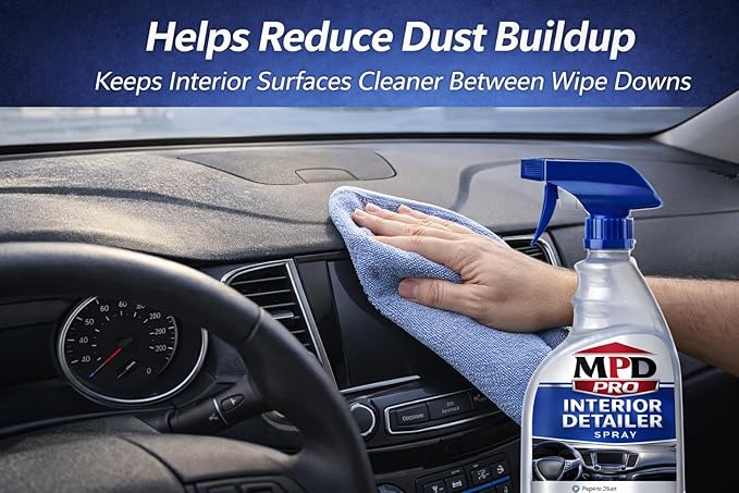 MPD PRO Interior Detailer Spray – Car Interior Cleaner for Dashboard, Plastic & Leather Trim – Repels Dust, Professional Automotive Interior Cleaning Spray – 16 oz (Pack of 1)