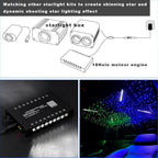 AMKI 144pcs*0.04in*13.1ft Pure White 18LED Meteor Shooting Stars Effect Fiber Optic Lights Kit,20 Modes Meteor Light Engine with Bluetooth+RF Remote Control