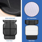 Meolsaek Car Seat Protector for Child Car Seat, Durable 600D Fabric Waterproof Car Seat Cover with Thick Pad Non-Slip Backing，No Imprints (Thicker Black-1pc)