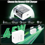 45W iPhone 17 16 Pro Max Charger Fast Charging,3Pack USB C Fast Charger Block with Long 10/10/6FT C to C Cable for Apple 17 Pro Max/16 Pro/15/iPad 13th,PD Quick Adapter 3.2 for iPhone 17-Blue