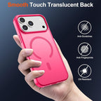 SUPFINE Magnetic for iPhone 17 Pro Max Case (Compatible with MagSafe)(Military Grade Drop Protection) Translucent Matte Shockproof with Anti-Fingerprint Phone Cover 2025,Hot Pink