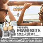 C Classy Hanging Car Air Freshener 2 Pack, Vanilla Amber,Tea Glass Bottle Diffuser, Long-Lasting Fragrance, Cute Car Accessories for Women & Men, Made in USA