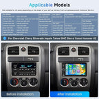 8Core 4+64G Car Stereo for Chevrolet Chevy Silverado Impala Tahoe GMC Sierra Yukon Hummer H2 Android Car Radio WiFi Wireless Carplay Android Auto,7” IPS,GPS,SWC,Bluetooth,Backup Camera