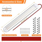 CT CAPETRONIX 12v Led Light Bar Strip, 120LEDs 1300LM 7W DC 12 Volt Led Strip Lights Fixtures with Switch, Enclosed Trailer Lights for RV Interior, Van, Truck Lorry, Camper, Boat, Caravan (8Pcs)