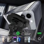 15W Magnetic Wireless Car Charger, Wireless Car Charger,Air Vent Car Phone Mount fit, Fast Charging Magnetic Phone Holder Mount for 16 Pro Plus Max 15 14 13 12 mini, Galaxy S23 S22 S21+