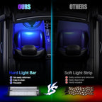 Honalia Car Lights Interior, LED Lights for Car Interior with APP Control, Truck Inside Lights with DIY Mode and Music Mode, Ambient Lighting for Men, DC 12V