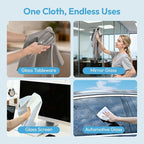 Professional Auto Detailing Microfiber Cloths 6 Pack, 15.5"x15.5" Glass Cleaning Towels for Car Windshield, Window and Interior, Lint Free Streak Free Polishing Rags for High Gloss Shine