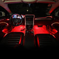 Car Interior Ambient Lighting Optic Fiber RGB 64 Colors Multicoloured Music Car Footwell Lighting Kit with Cigarette Lighter and App Microphone, 12-24V 8m