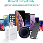 18W USB Wall Charger Block Fast Phone Charger USB Plug Compatible with Galaxy S25 S24 S21 S10, iPhone 16 15, Sun Light Lamp, 2Pack White